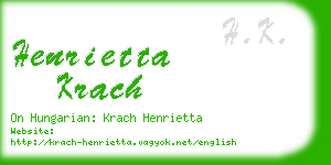 henrietta krach business card